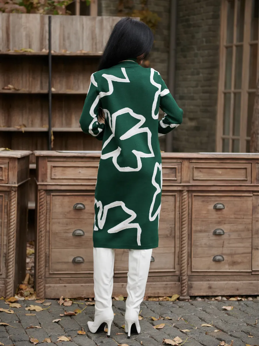 Зеленое платье теплое трикотажное мини