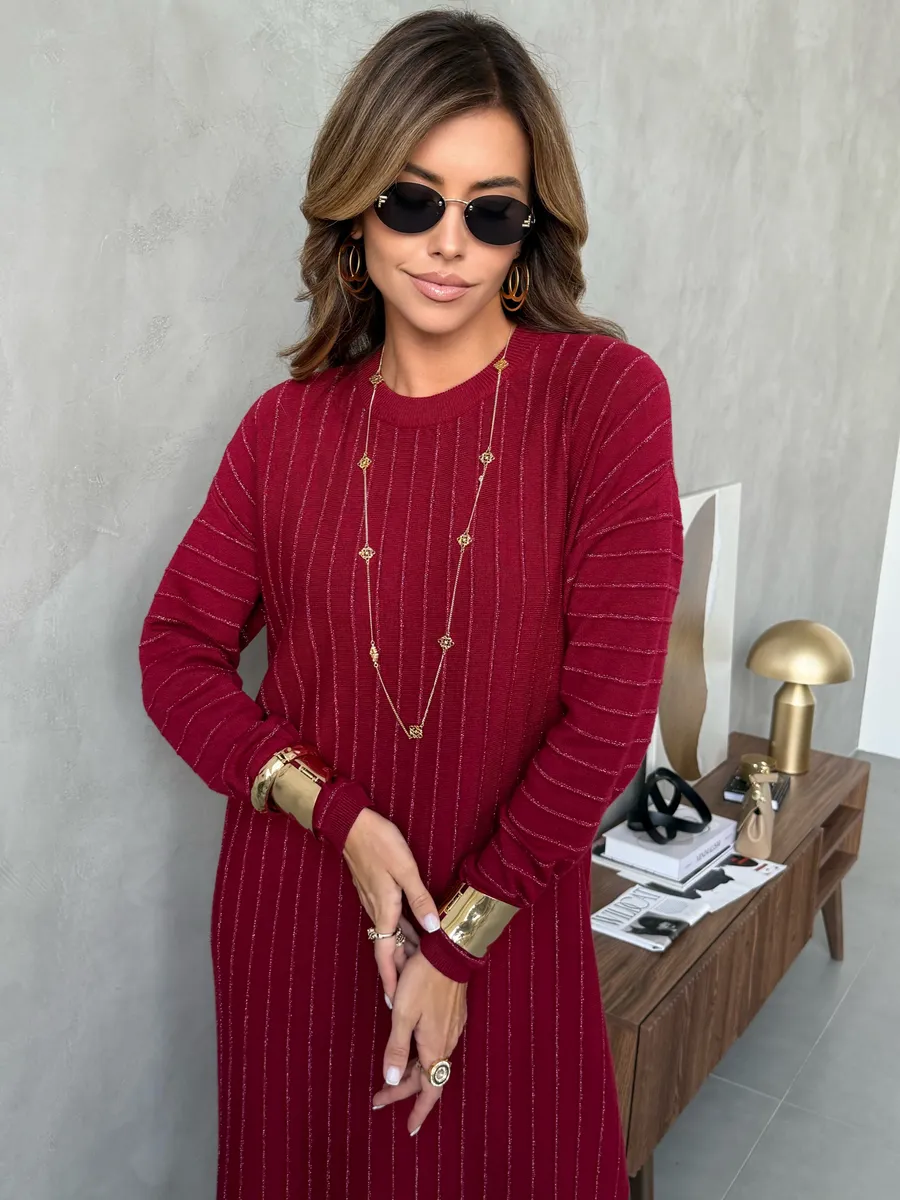 Платье трикотажное нарядное теплое