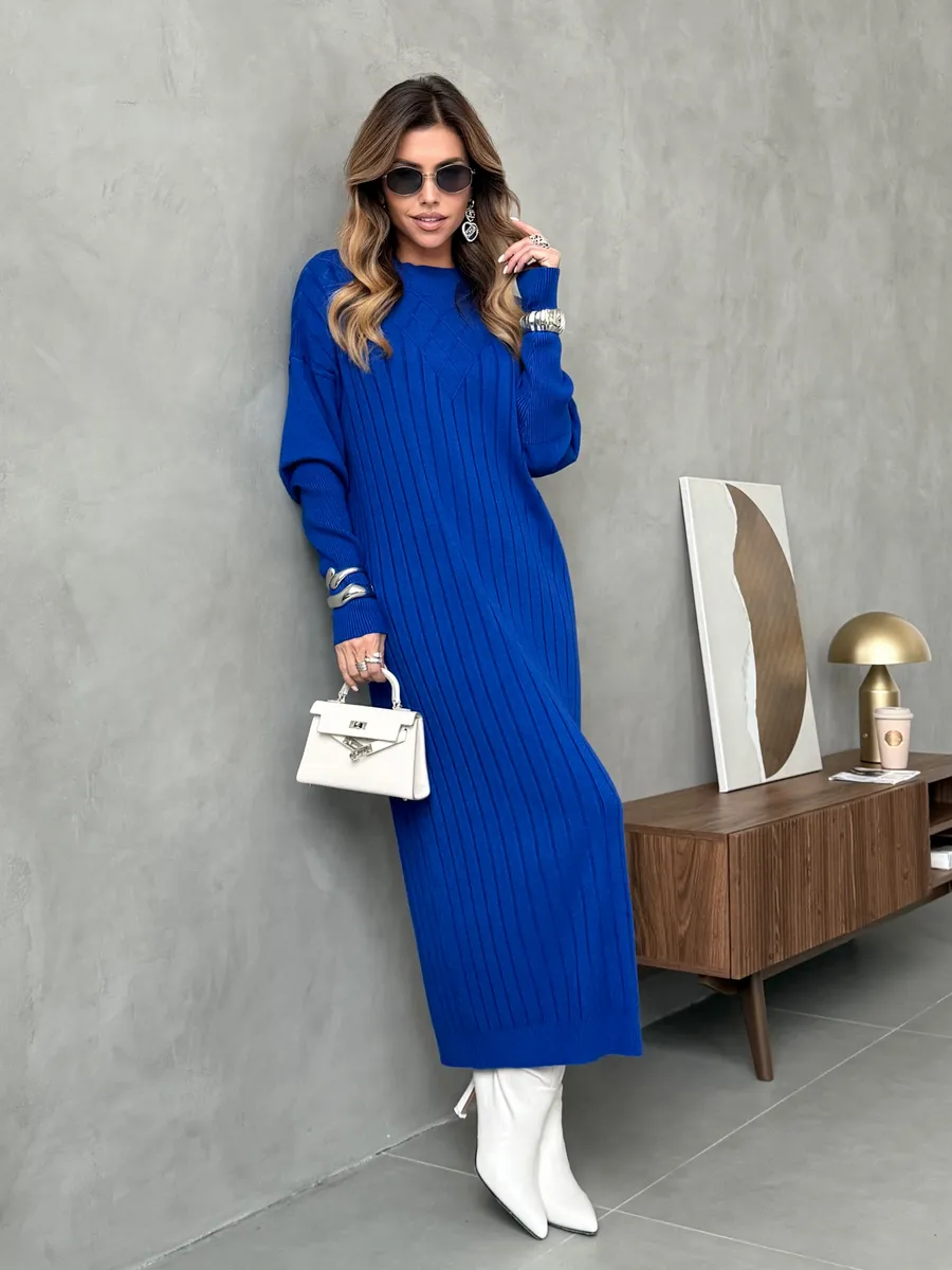 Платье лапша длинное трикотажное