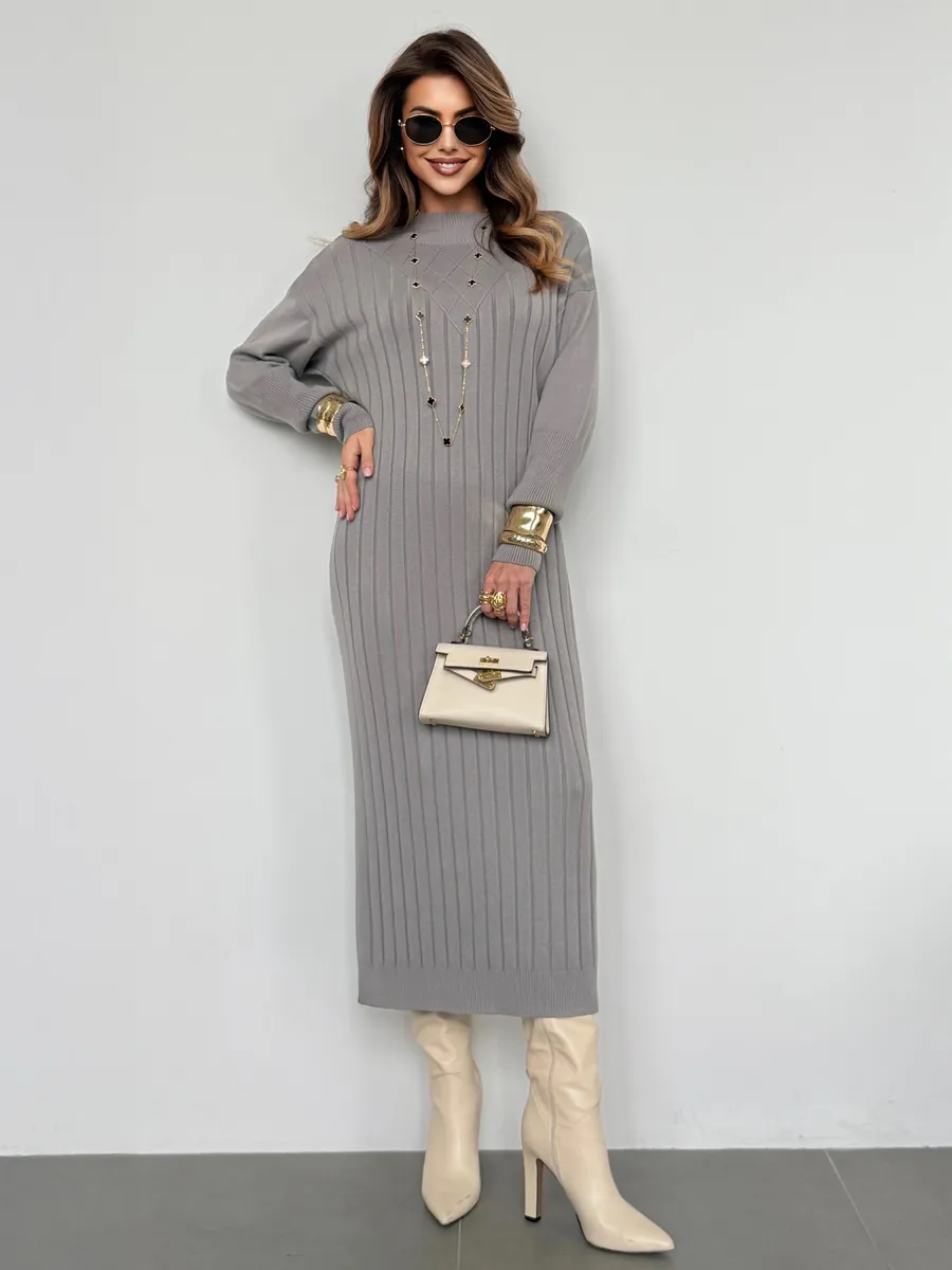 Платье лапша длинное трикотажное