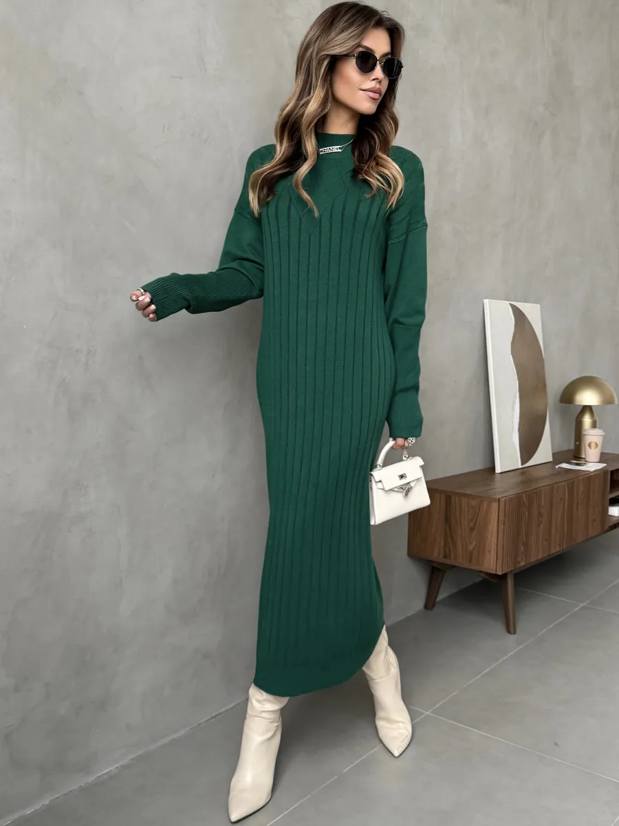 Платье лапша длинное трикотажное