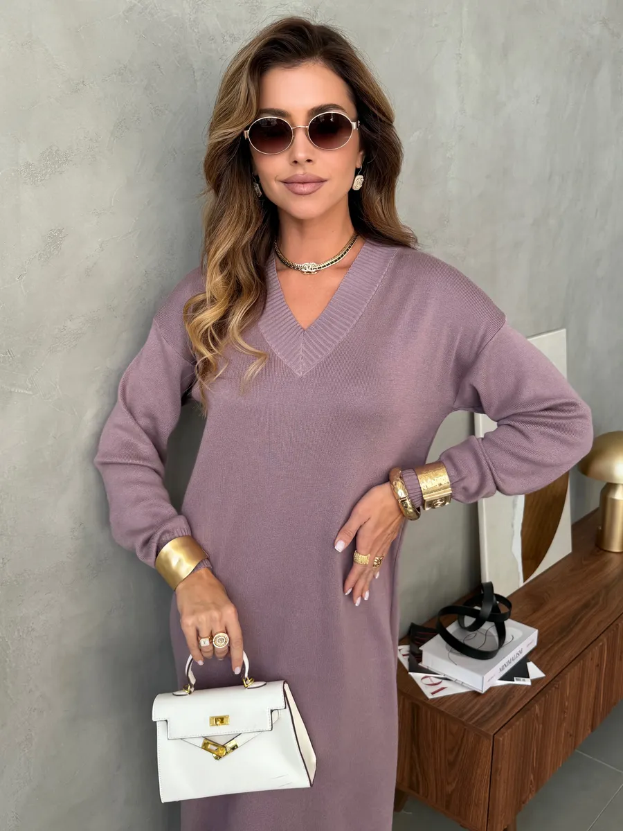 Капучино платье осеннее теплое трикотажное длинное