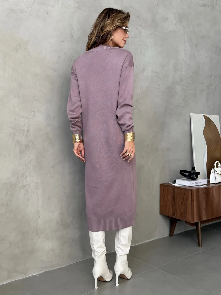 Капучино платье осеннее теплое трикотажное длинное