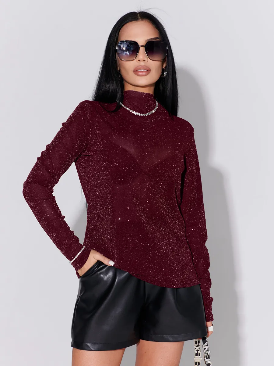 Бордовая блузка нарядная