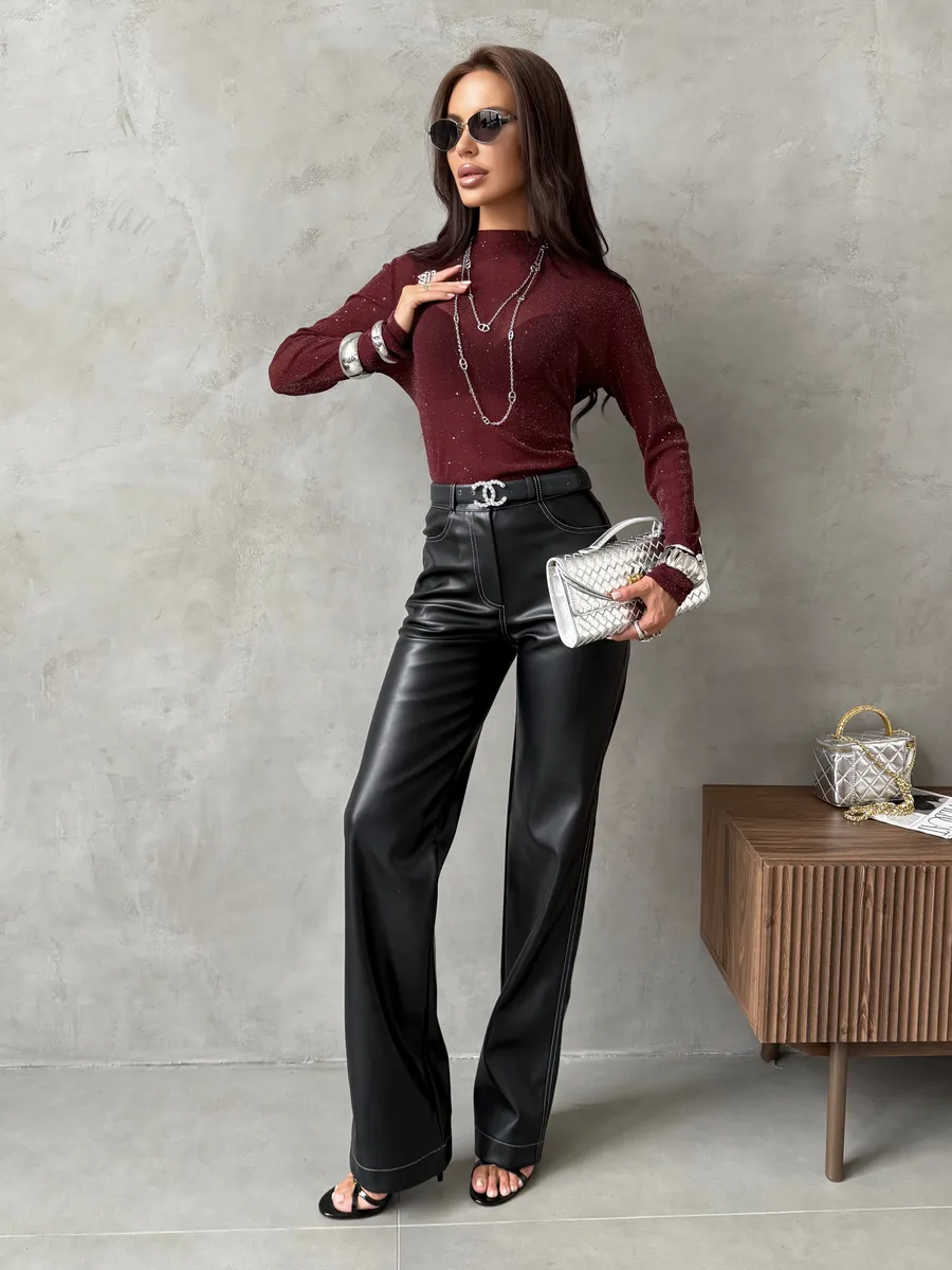 Бордовая блузка нарядная