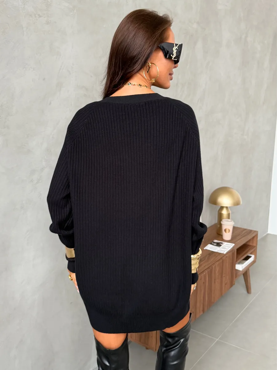 Черная кофта теплая трикотажная