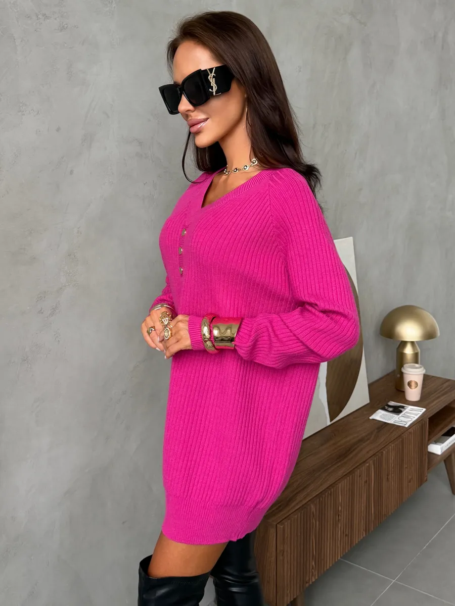 Фуксия кофта теплая трикотажная