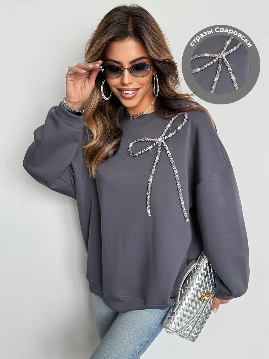 Кофта теплая нарядная оверсайз