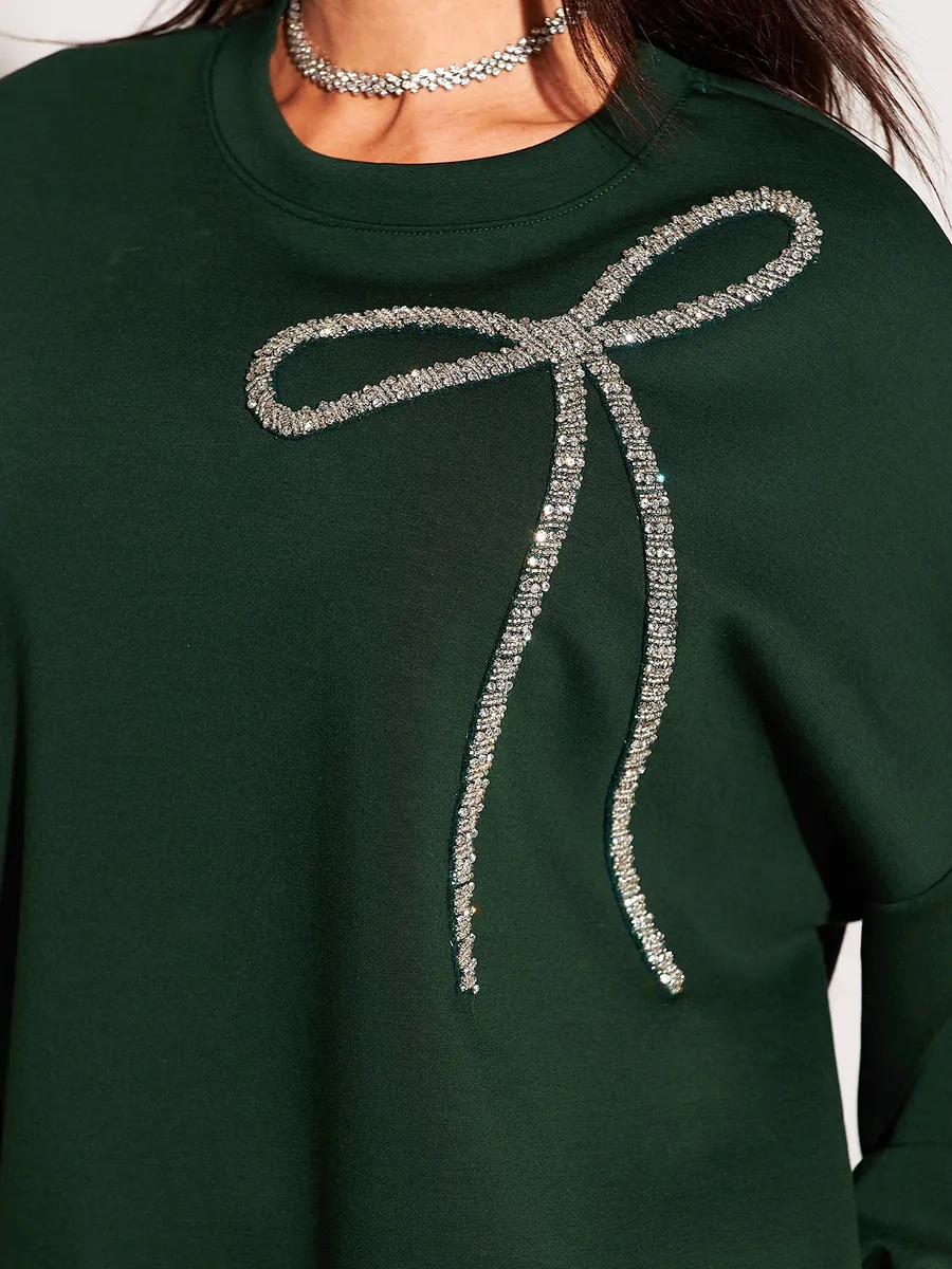 Зеленая кофта теплая нарядная оверсайз