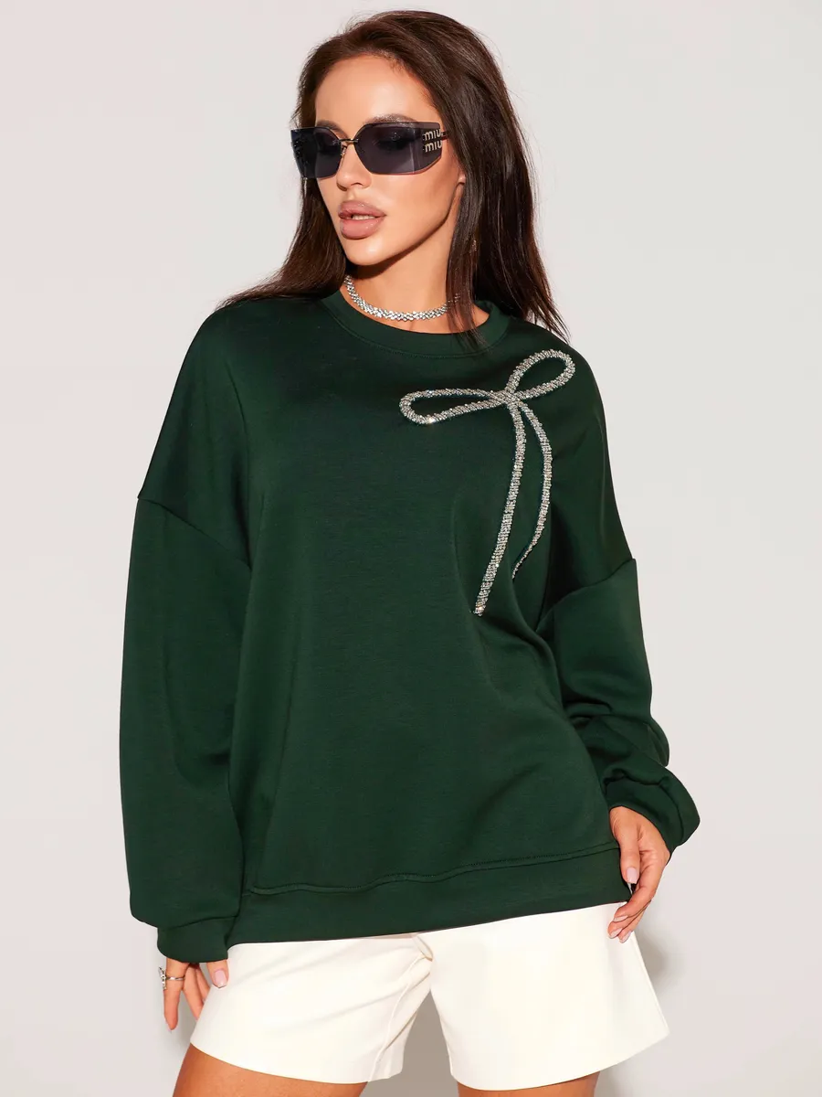 Зеленая кофта теплая нарядная оверсайз