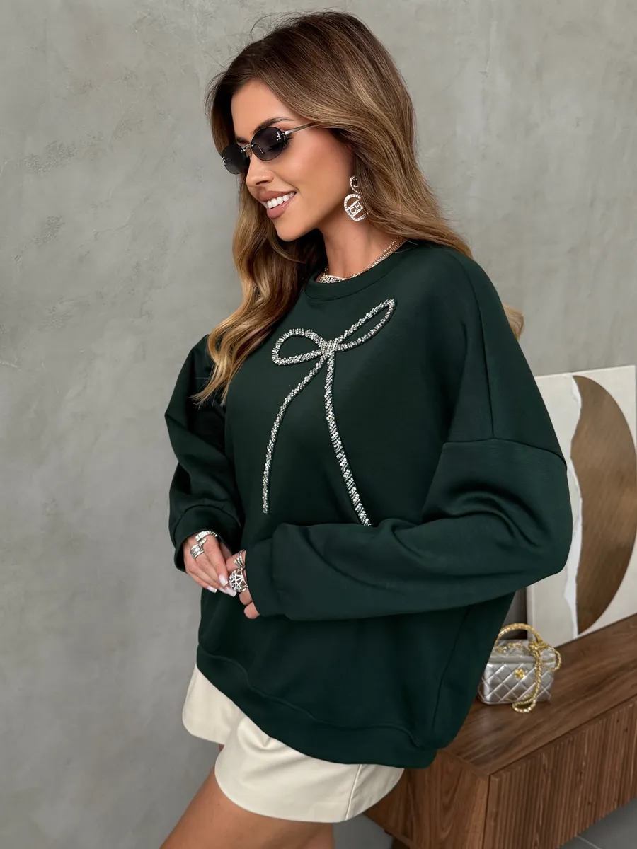 Зеленая кофта теплая нарядная оверсайз