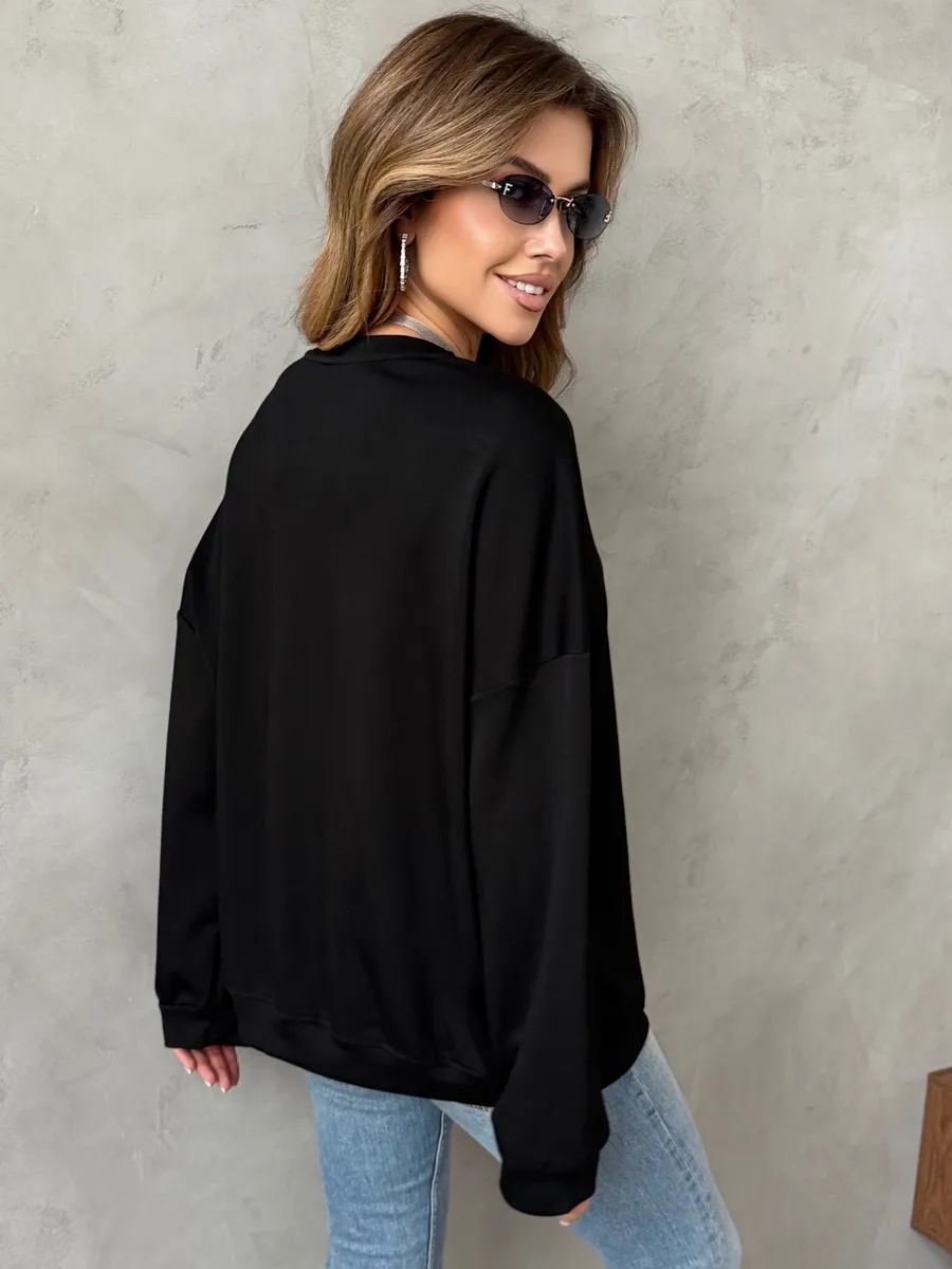 Черная кофта теплая нарядная оверсайз