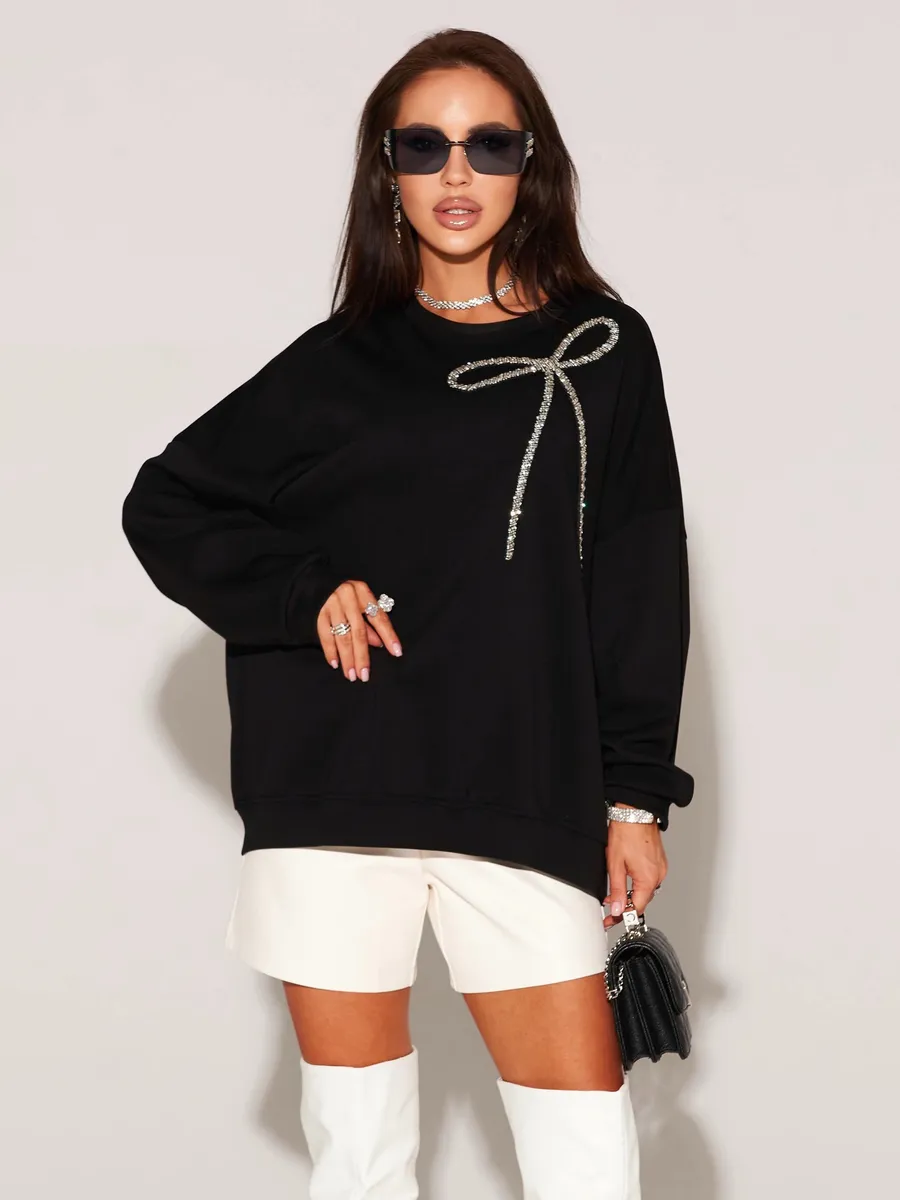 Черная кофта теплая нарядная оверсайз