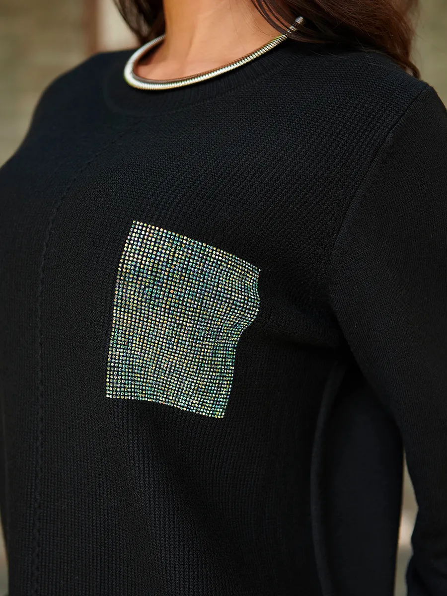 Черная кофта теплая трикотажная