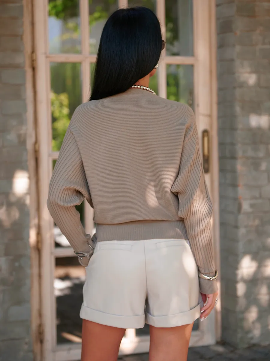 Песочная кофта теплая трикотажная