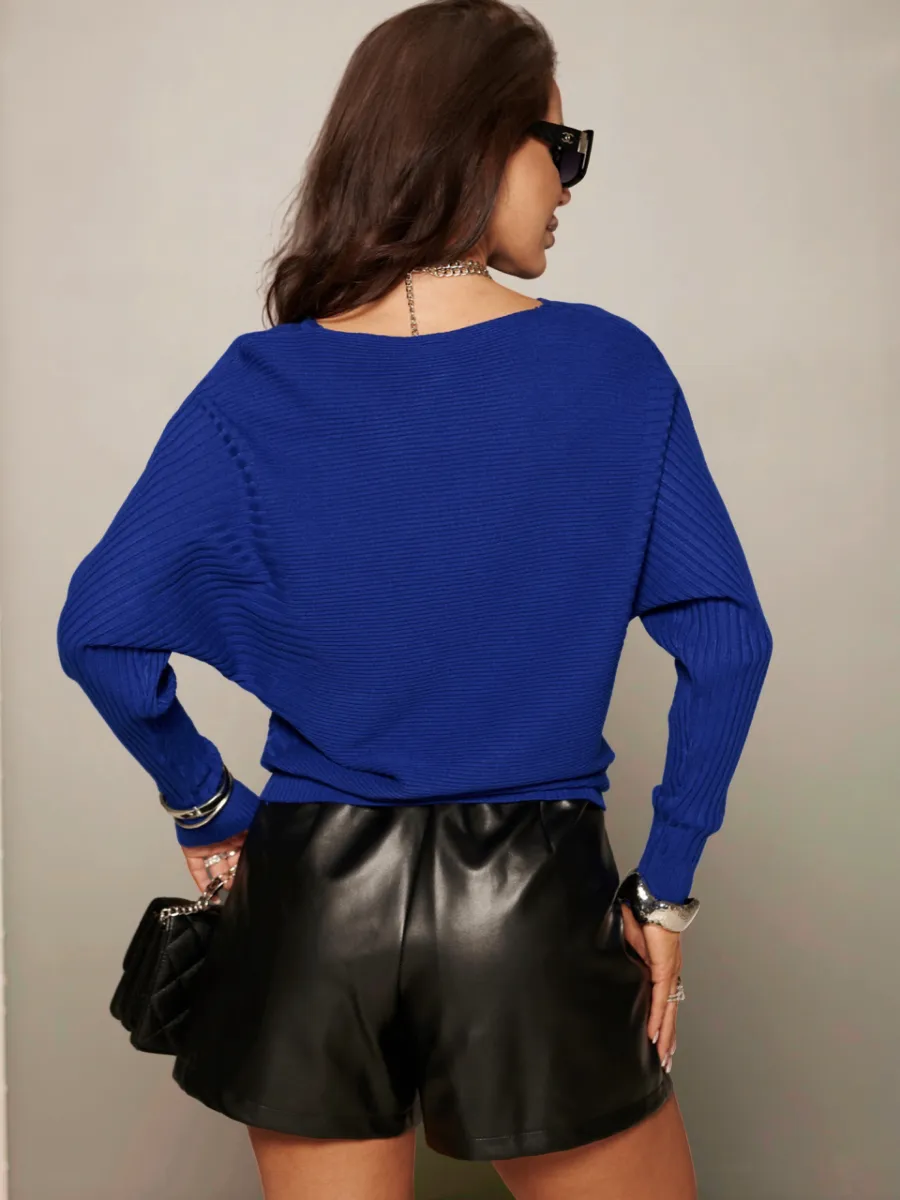 Синяя кофта теплая трикотажная