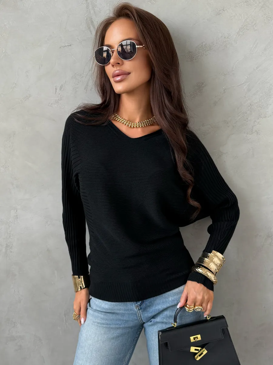 Черная кофта теплая трикотажная