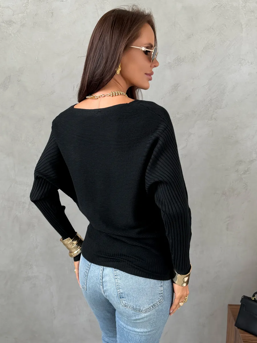 Черная кофта теплая трикотажная