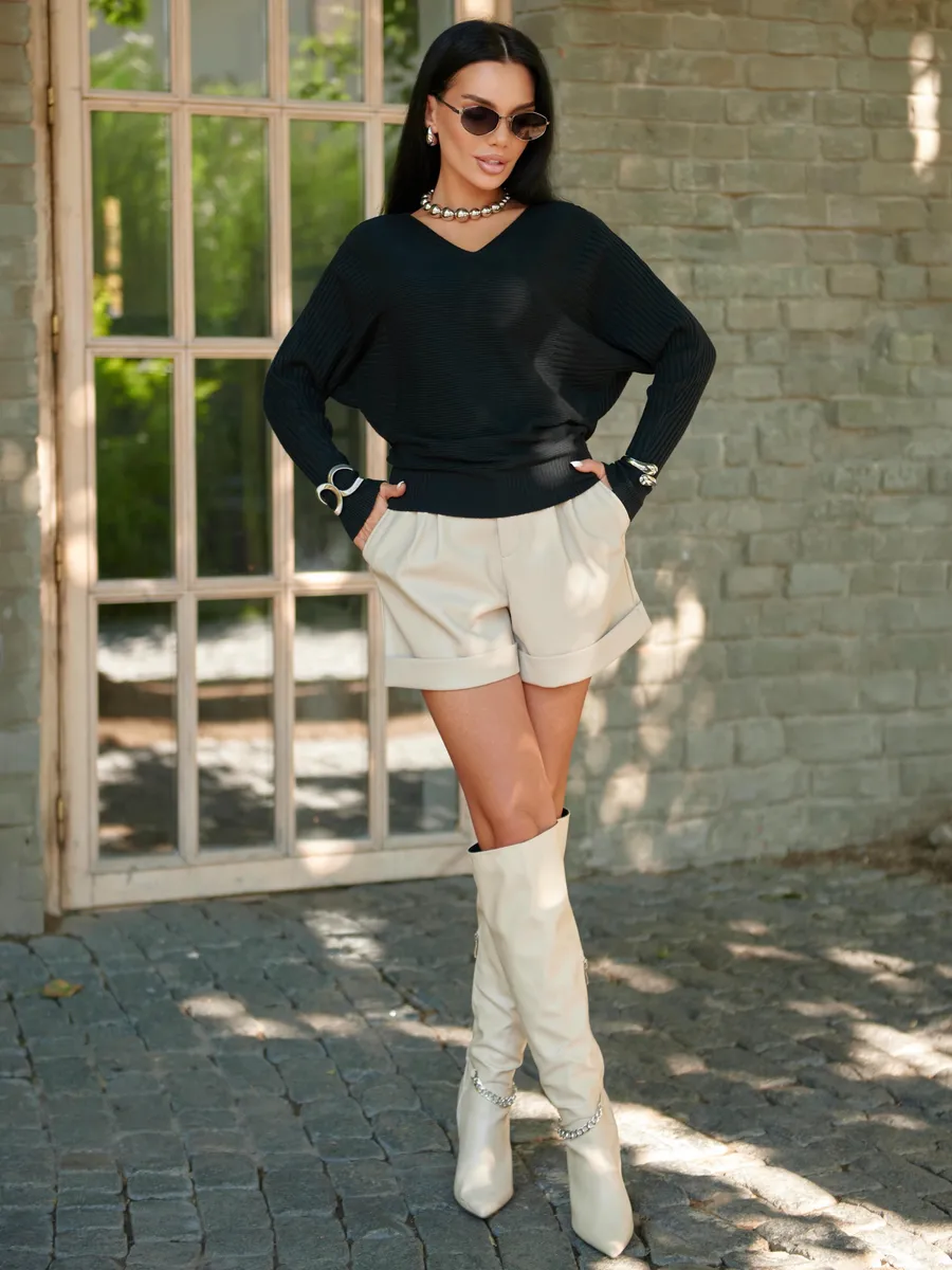 Черная кофта теплая трикотажная