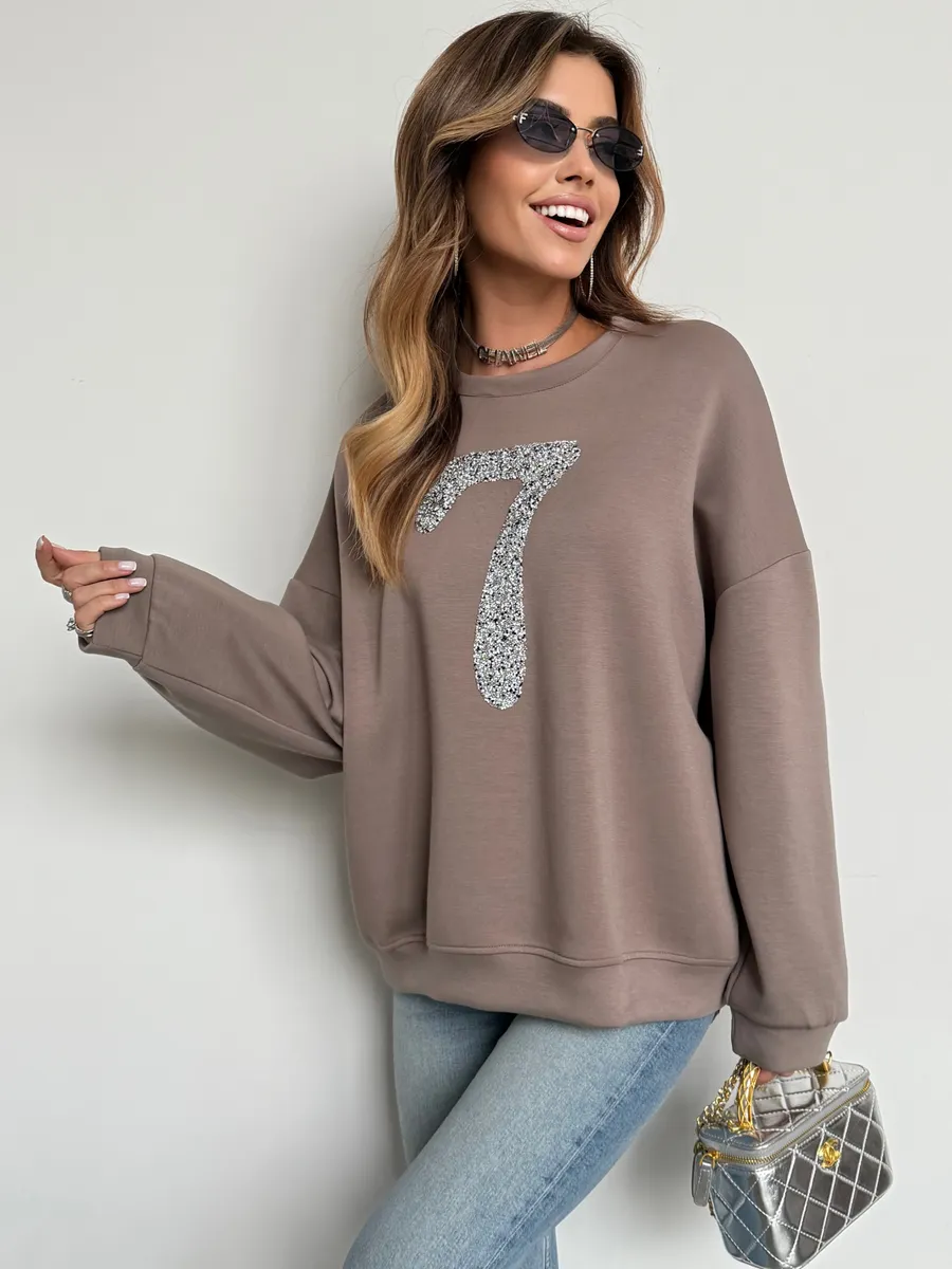 Коричневая кофта оверсайз нарядная