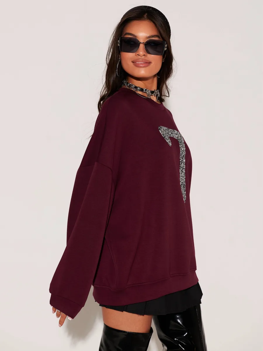Бордовая кофта оверсайз нарядная