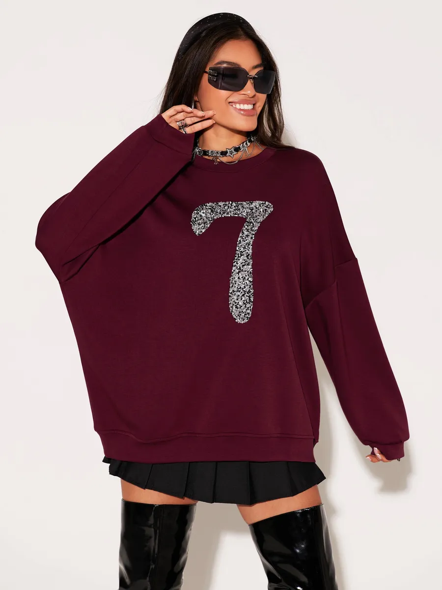 Бордовая кофта оверсайз нарядная