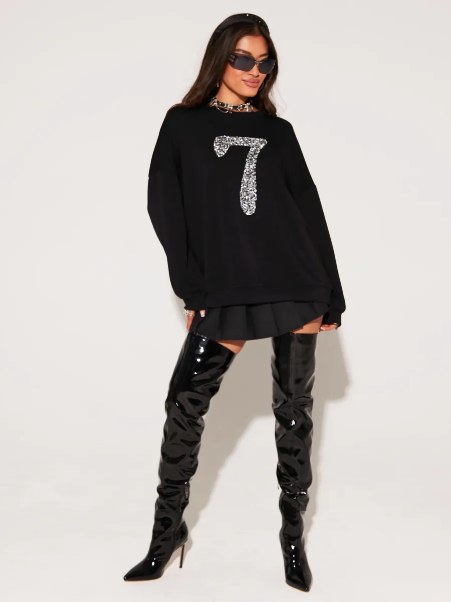Черная кофта оверсайз нарядная