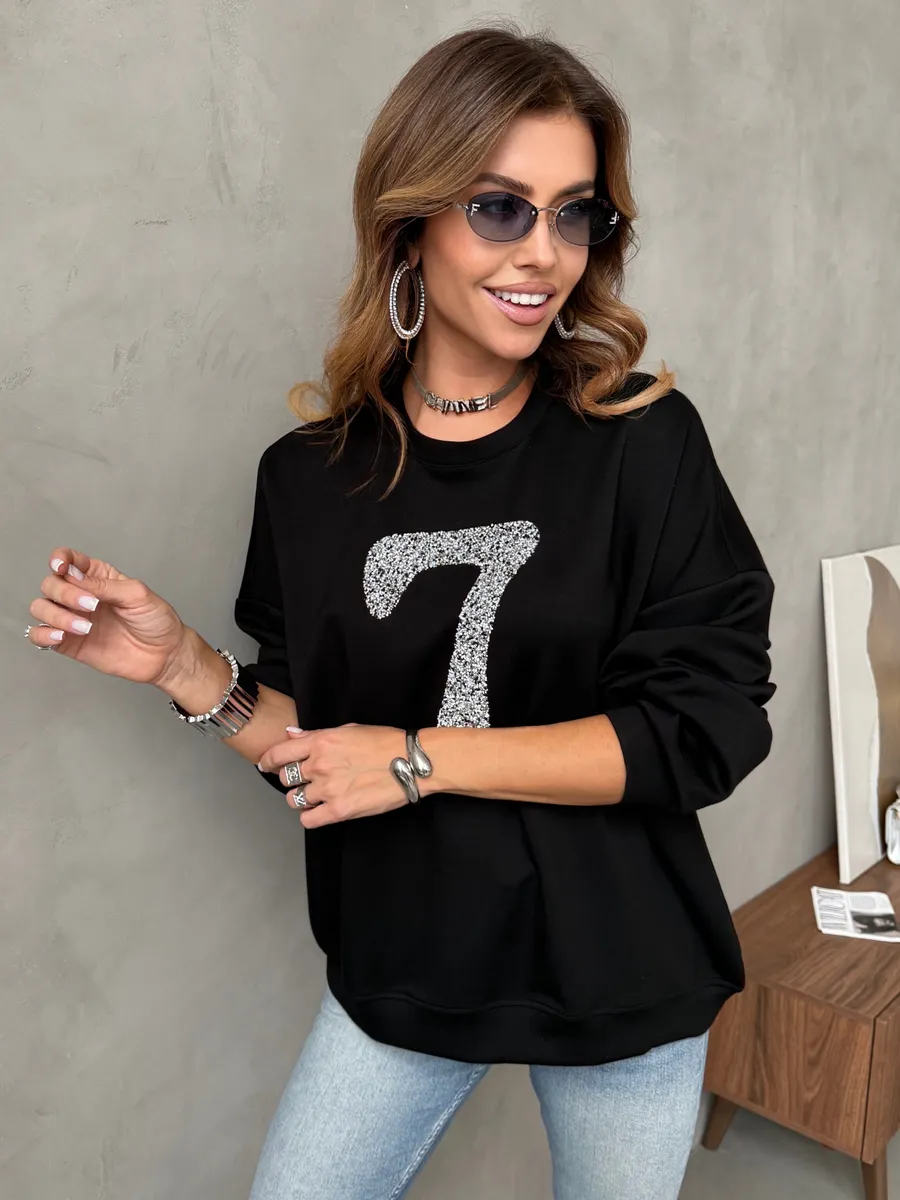 Черная кофта оверсайз нарядная