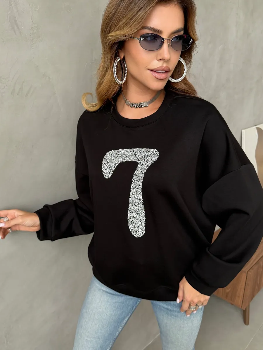 Черная кофта оверсайз нарядная