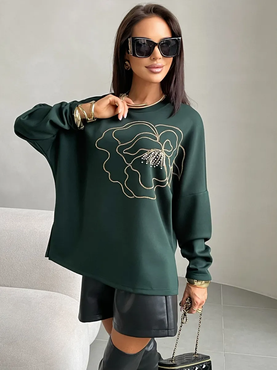 Зеленая кофта нарядная