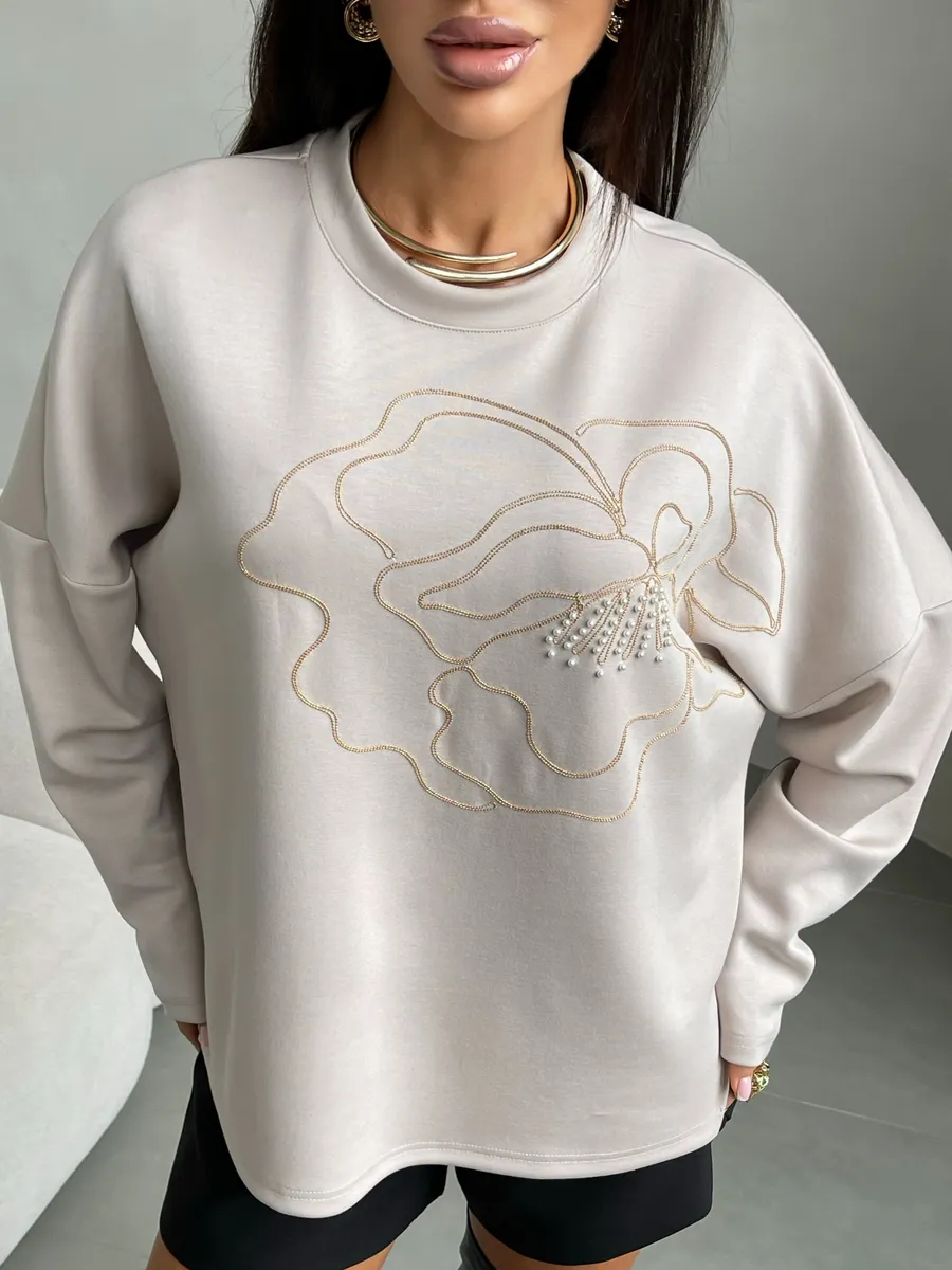 Бежевая кофта нарядная