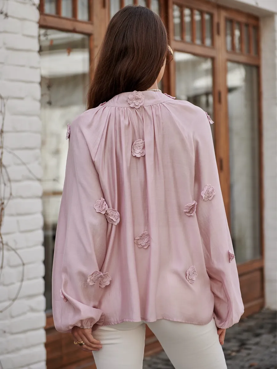 Розовая блузка нарядная летняя