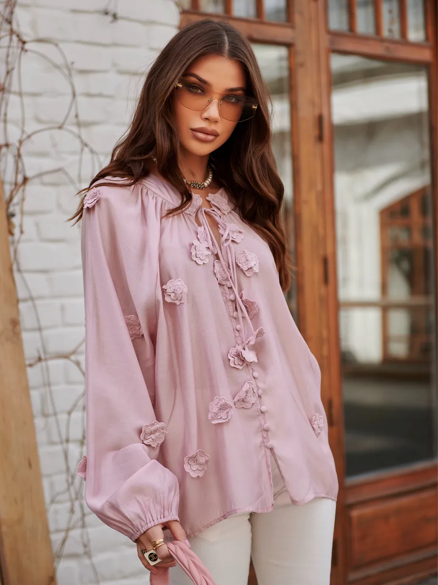 Розовая блузка нарядная летняя
