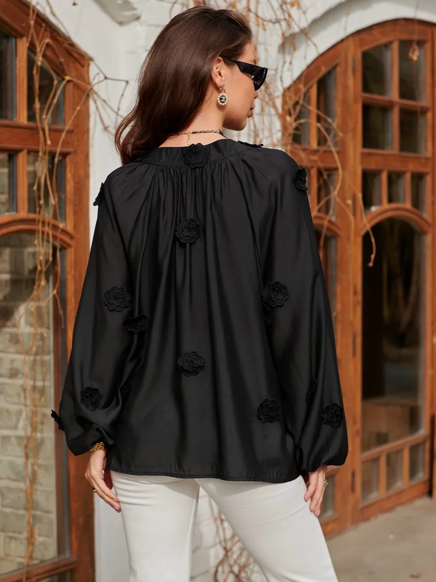 Черная блузка нарядная летняя