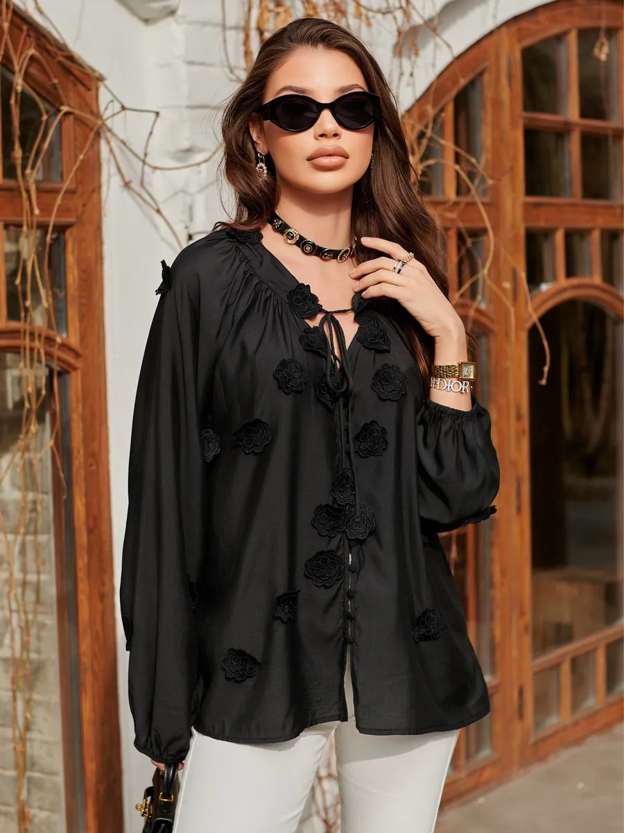Черная блузка нарядная летняя