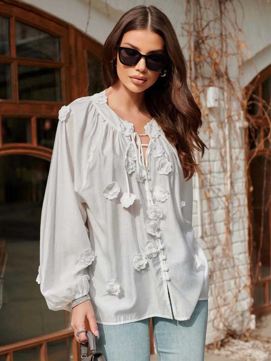 Белая блузка нарядная летняя