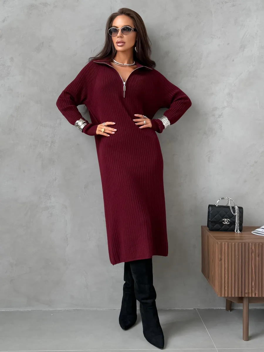 Платье осеннее теплое лапша