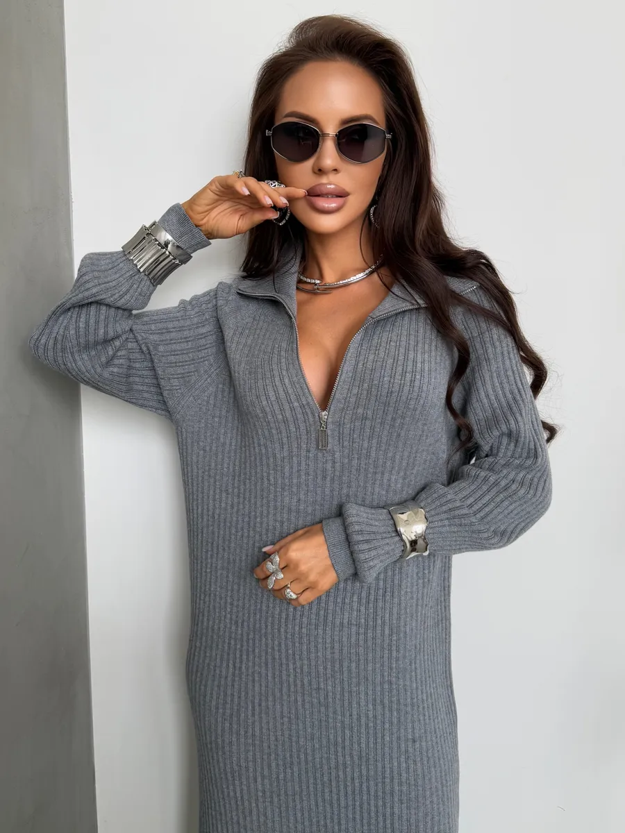 Платье осеннее теплое лапша