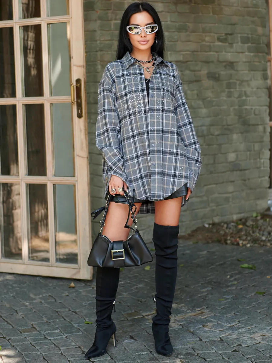 Рубашка в клетку оверсайз