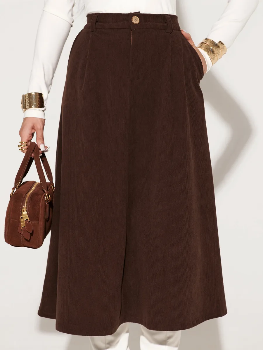 Юбка миди вельветовая