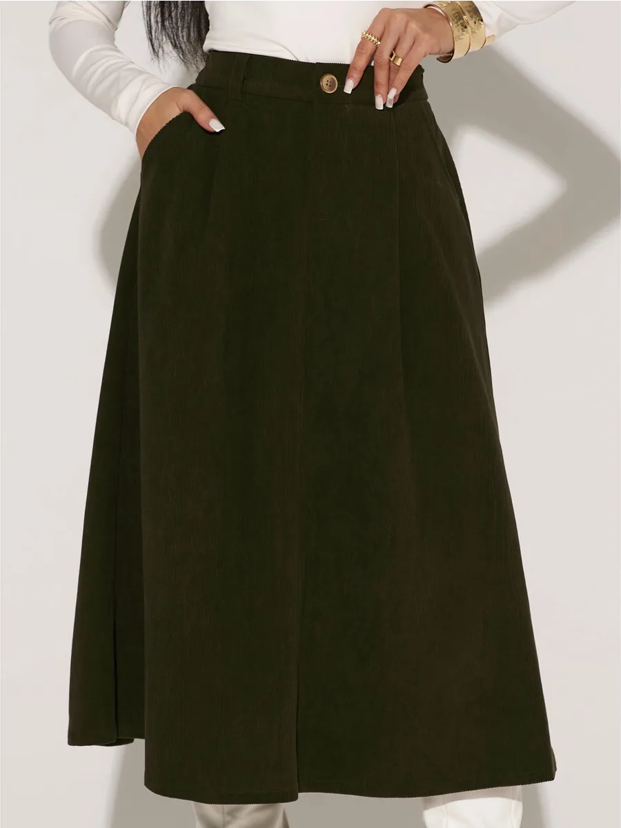 Юбка миди вельветовая