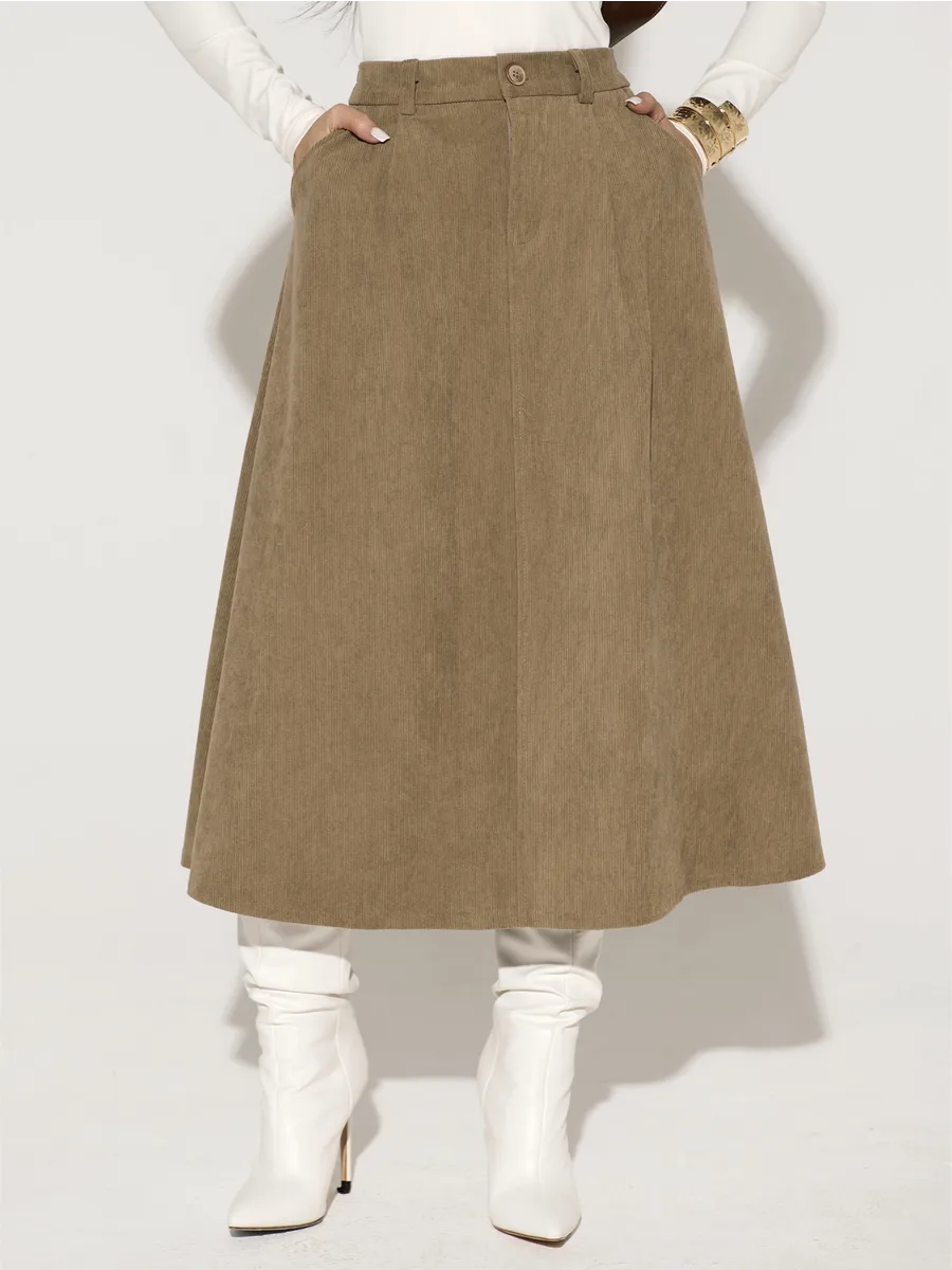 Юбка миди вельветовая