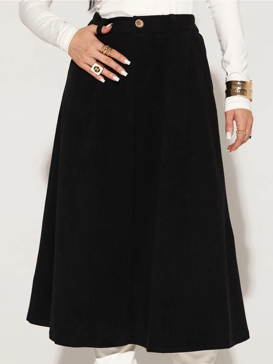 Юбка миди вельветовая