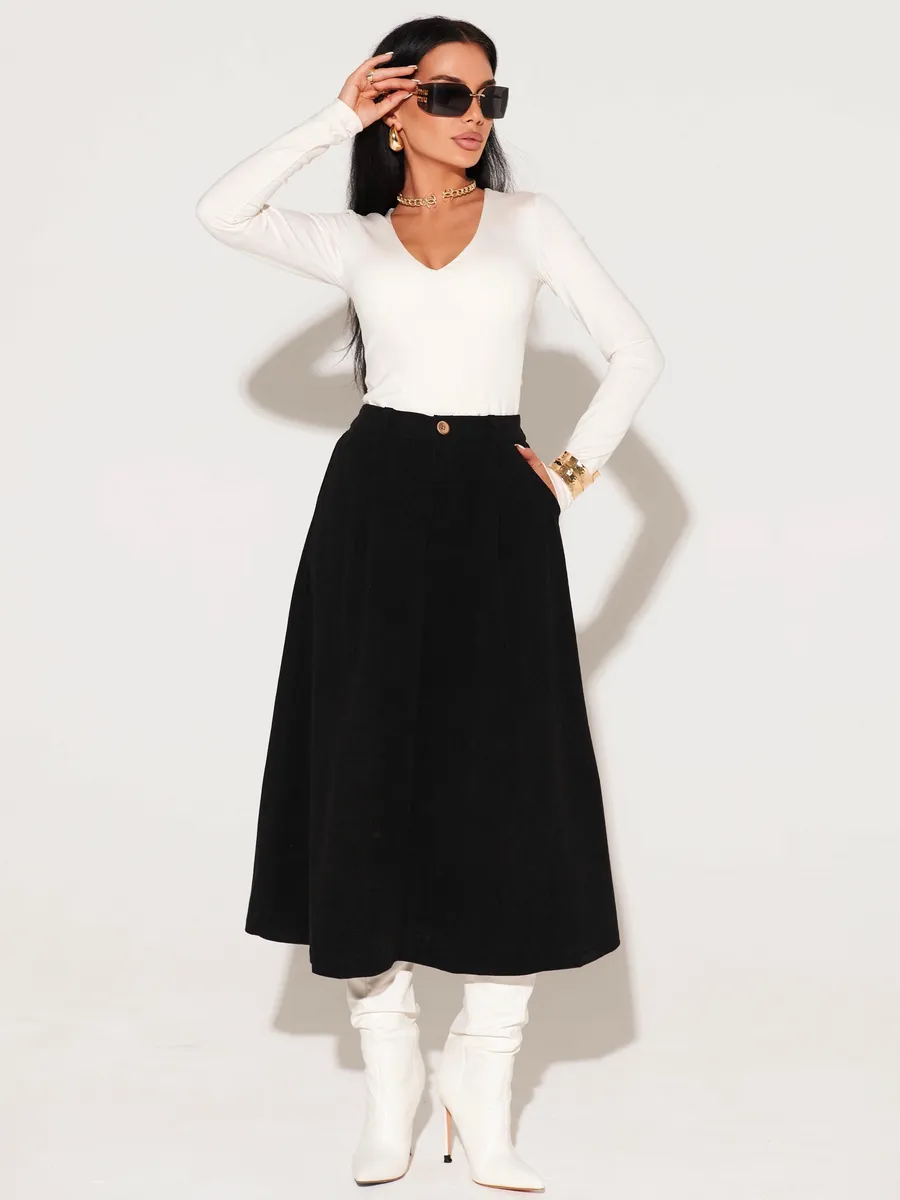 Юбка миди вельветовая