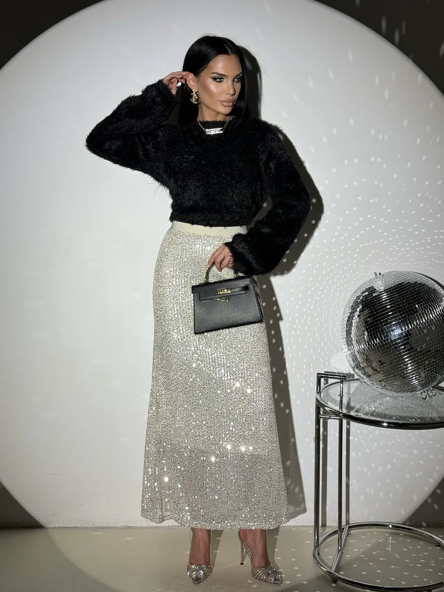 Бежевая юбка длинная вечерняя