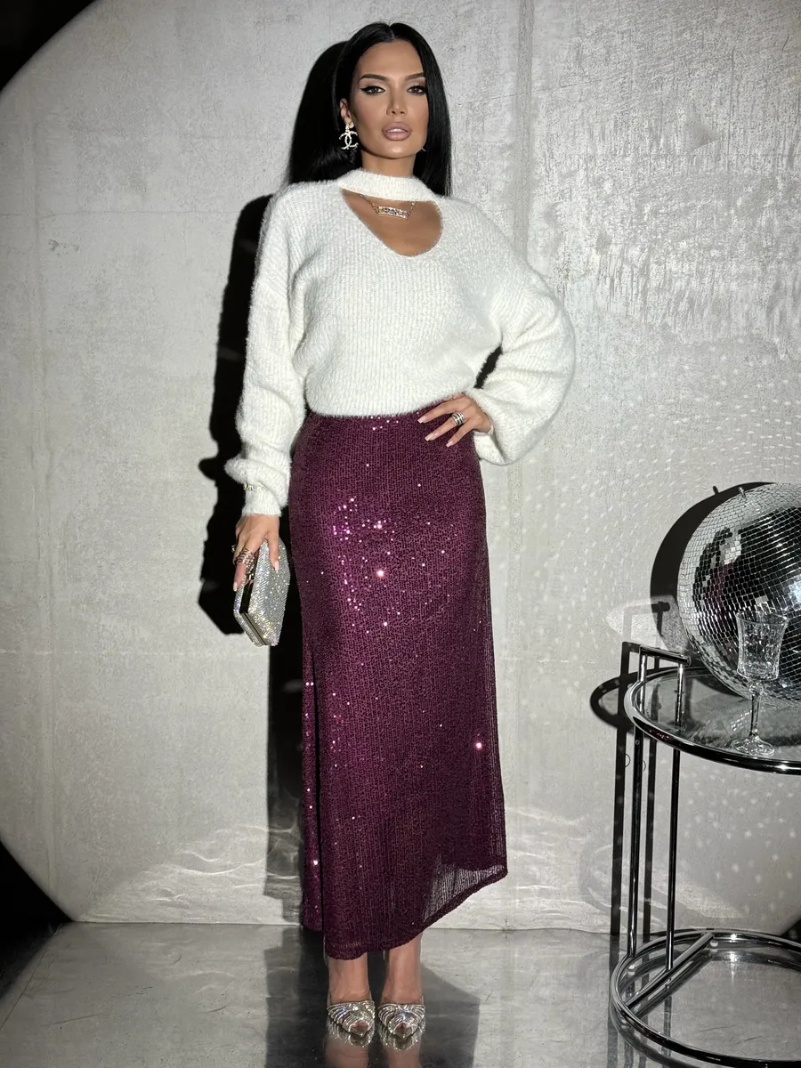 Фиолетовая юбка длинная вечерняя