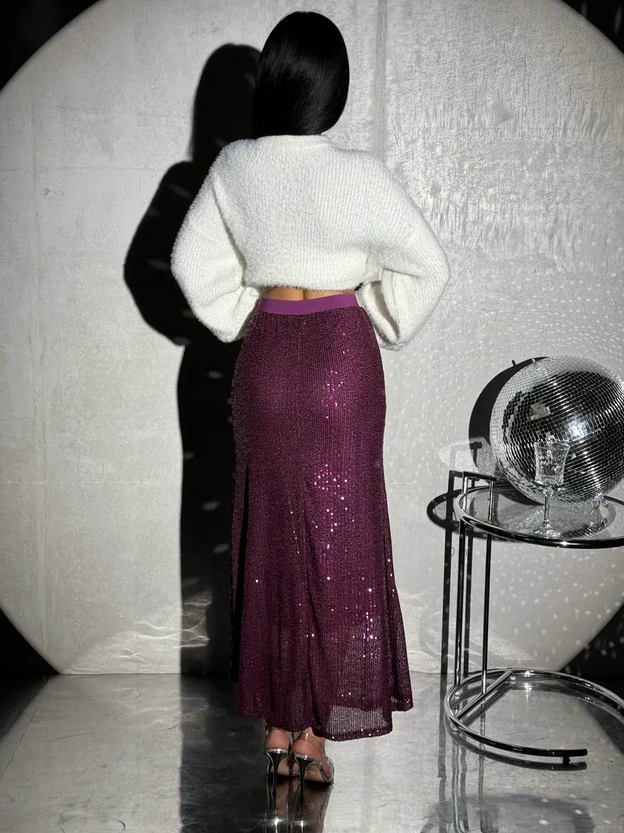 Фиолетовая юбка длинная вечерняя
