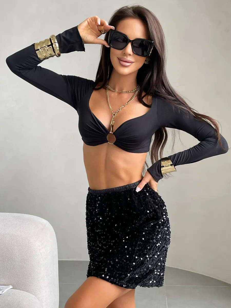 Черная юбка летняя мини вечерняя