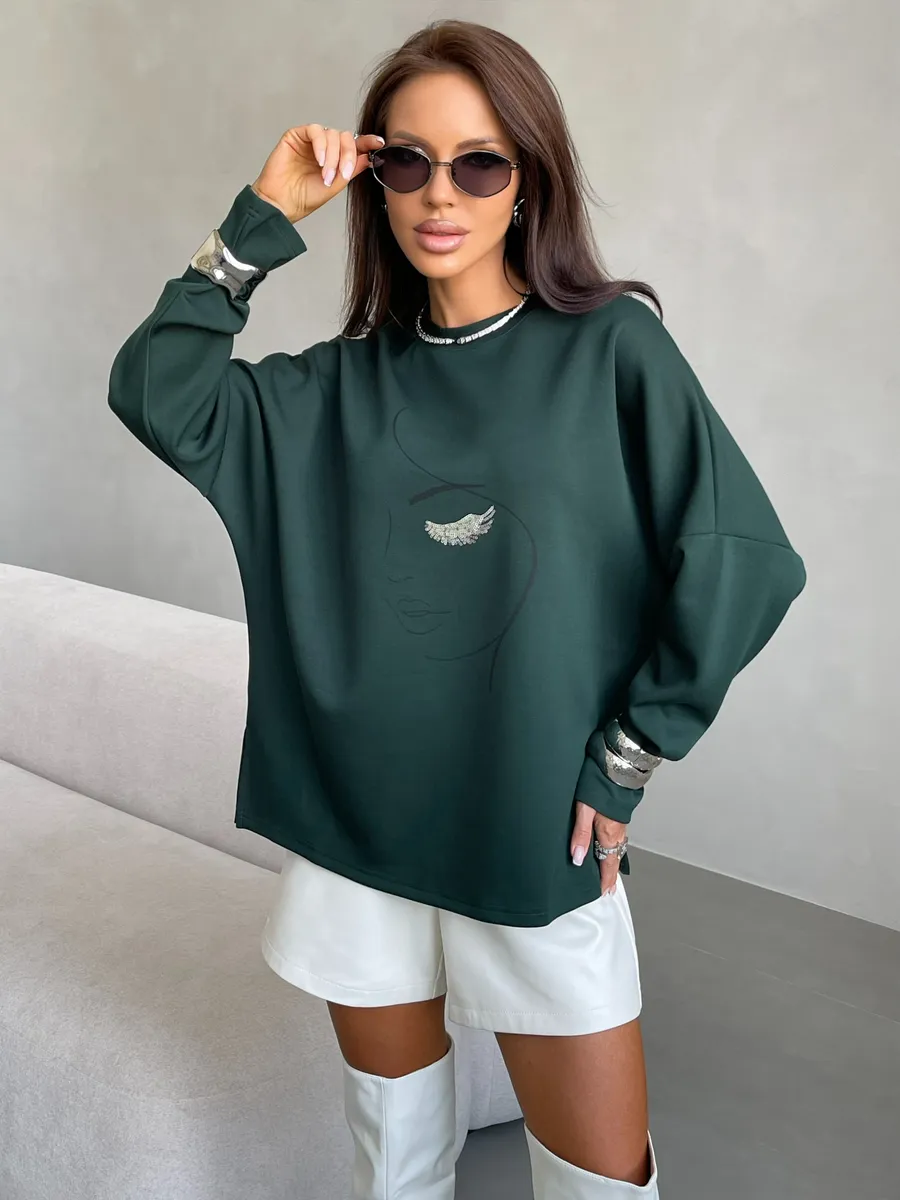 Зеленая кофта нарядная