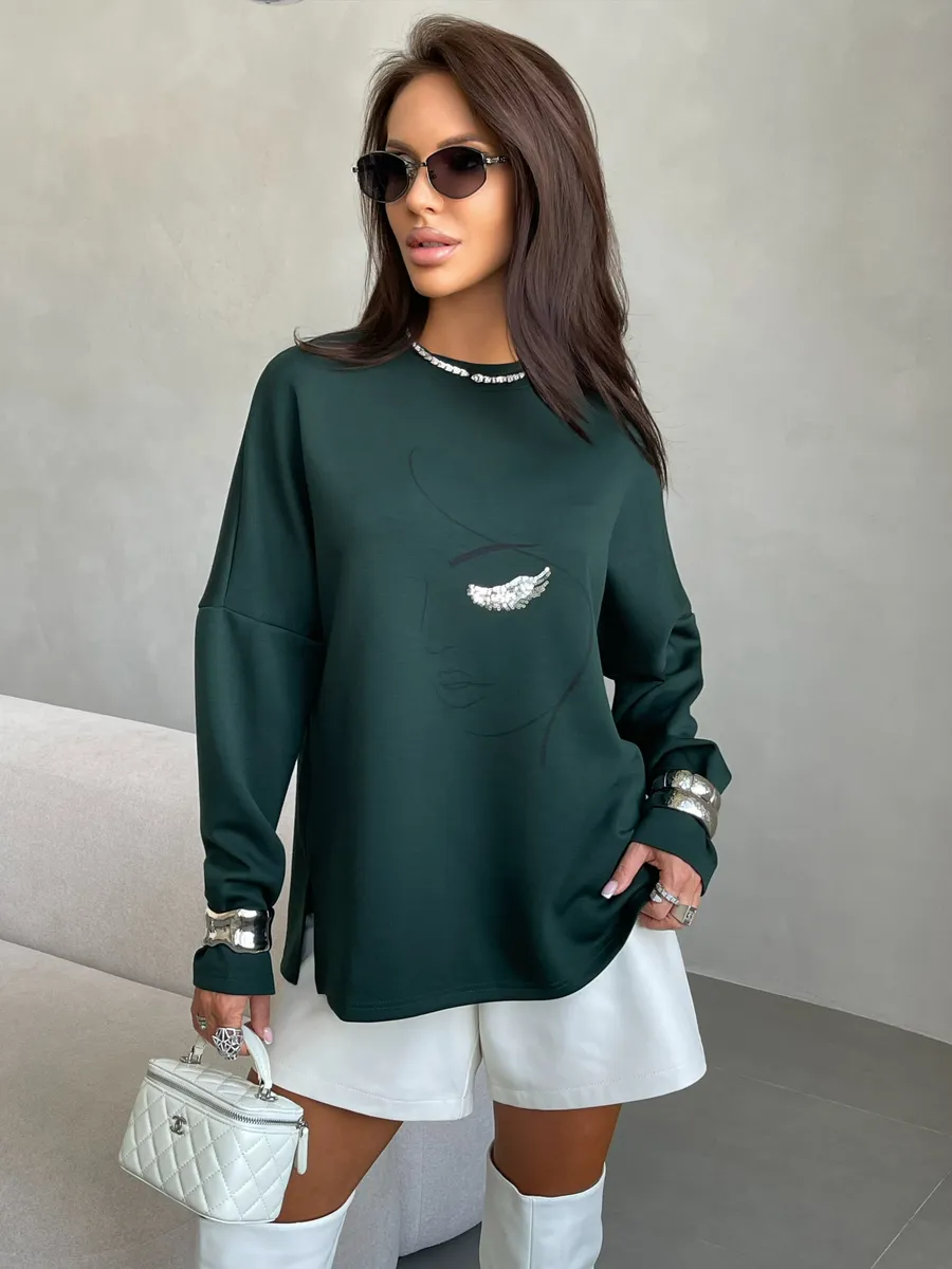 Зеленая кофта нарядная